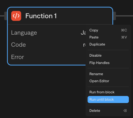 Run until block